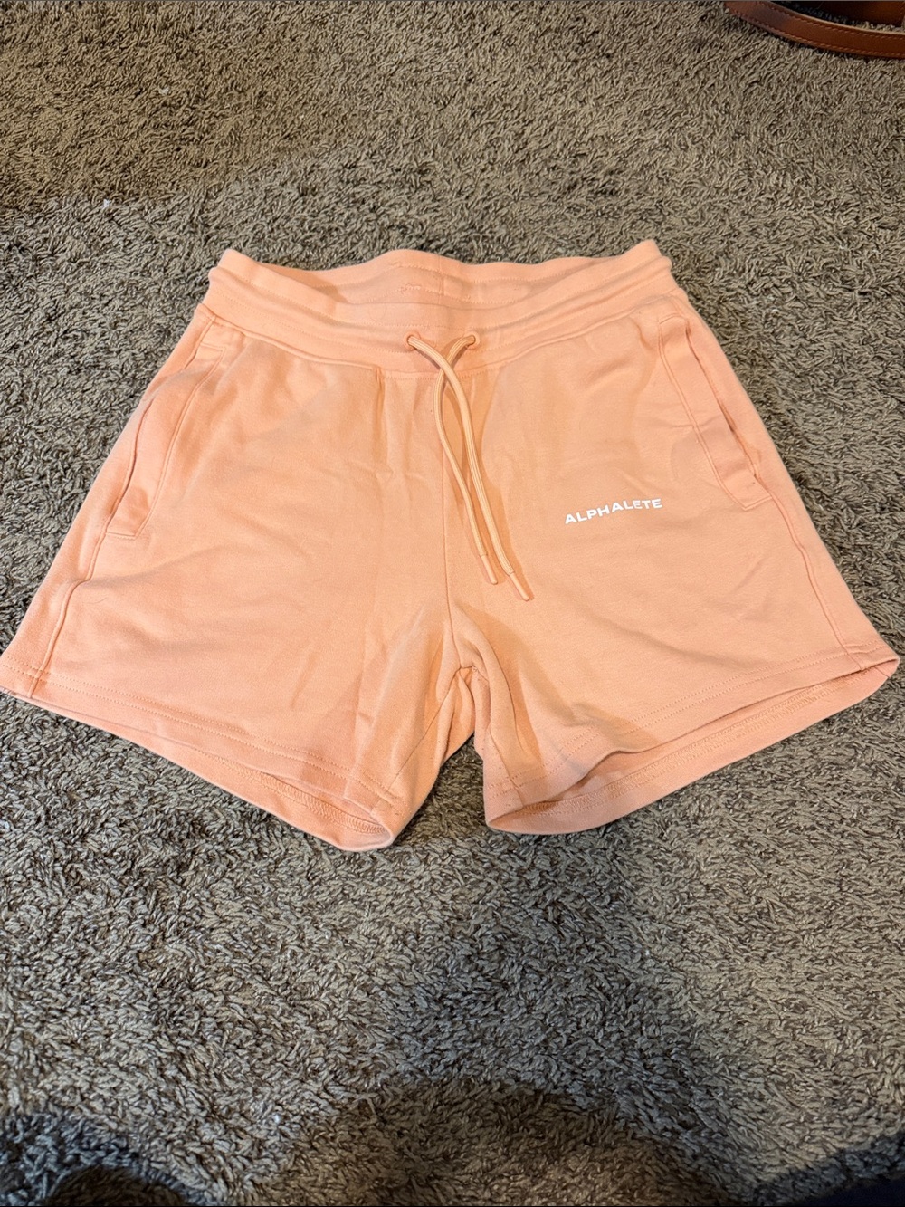 Alphalete Peach Cotton Drawstring Athletic Shorts